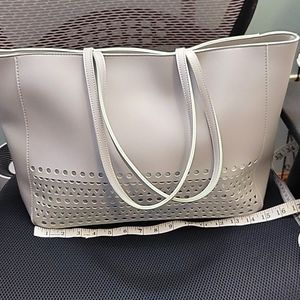 Light grey zippered tote from Bath&Body works